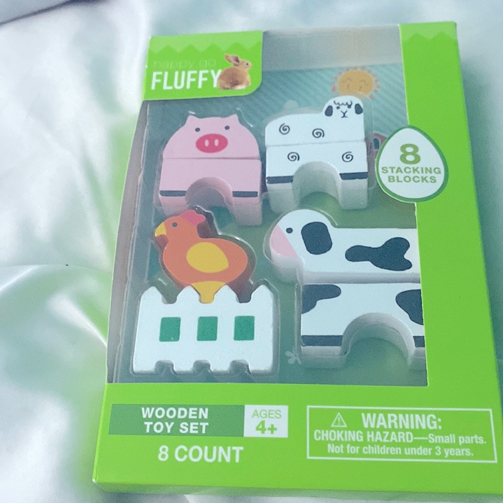 Walgreens happy go fluffy wooden toy set 8 stacking blocks